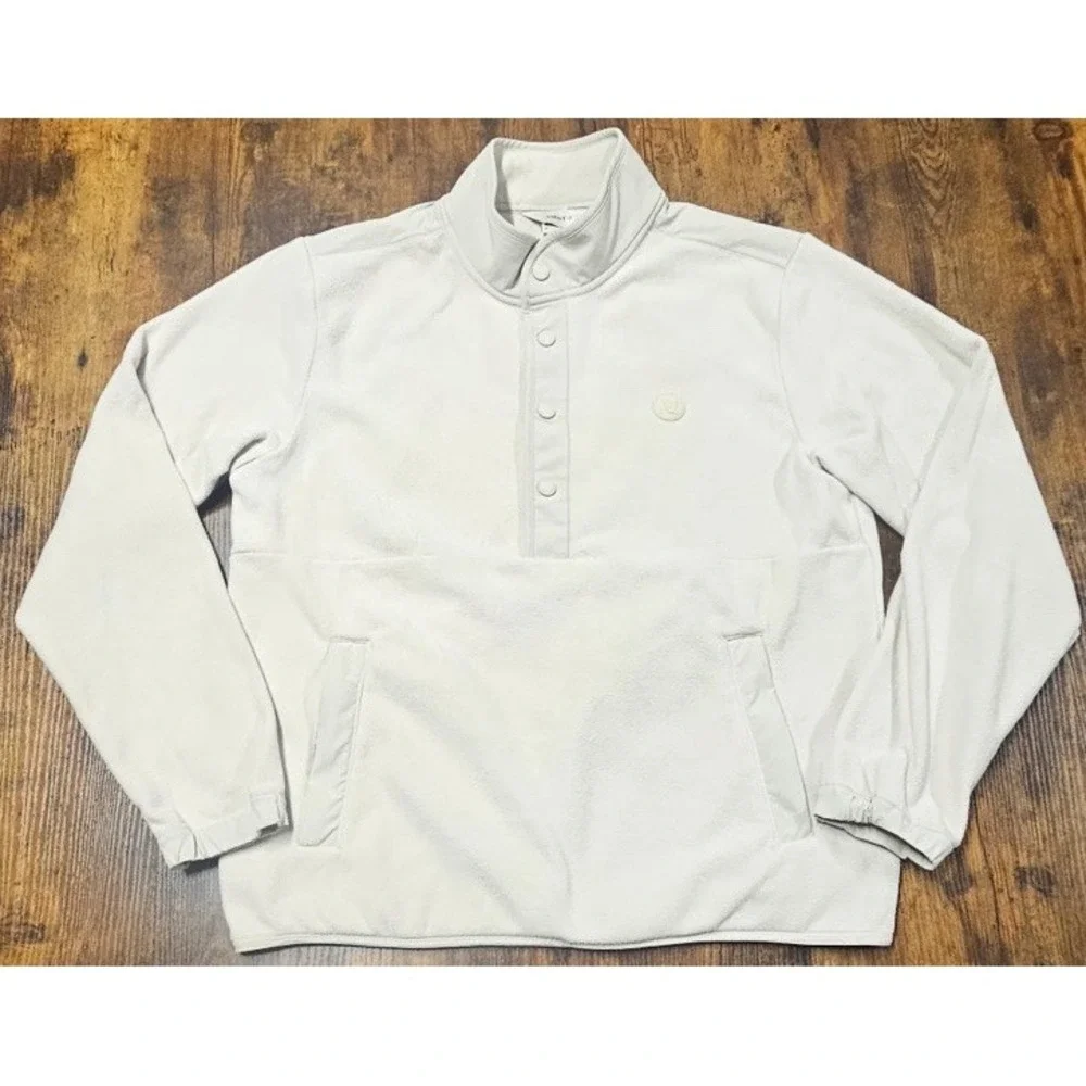 Vuori Aspen Half Snap Fleece Pullover White Size Medium